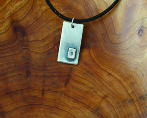 Sterling Silver Initial Tag Wide S0486