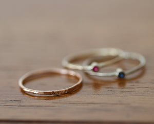 14k Rose Gold Dainty Personalized Band (S0597)