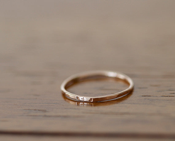 14k Rose Gold Dainty Personalized Band (S0597)