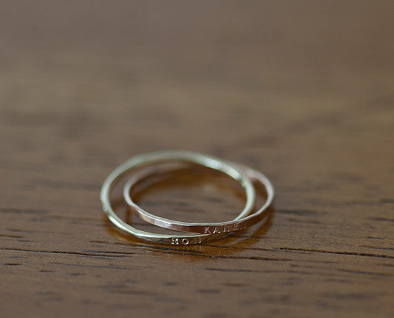 14k Rose and Yellow Gold Personalized Infinity Band (S0598)