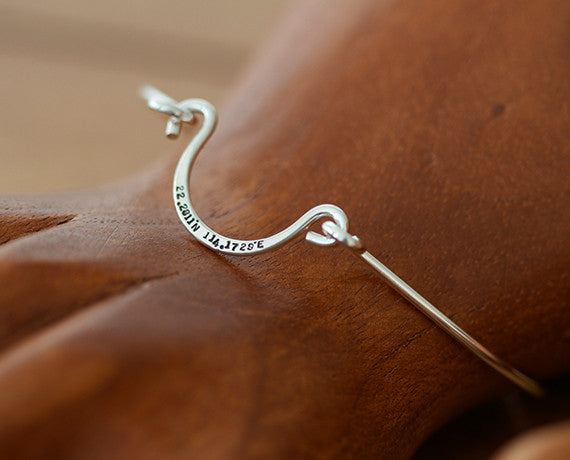 Sterling Silver Personalized Wire Bangle (S0602)