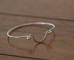 Sterling Silver Personalized Wire Bangle (S0602)