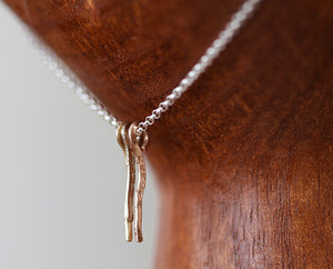 Dainty Personalized Dangle Necklace 14k Gold (S0605)