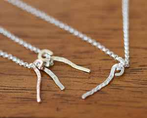 Dainty Personalized Dangle Necklace 14k Gold (S0605)