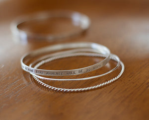 Sterling Silver Personalized Bangle Set (S0608)