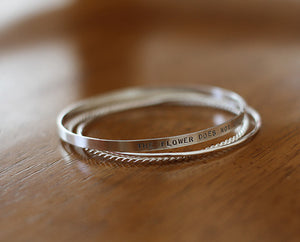 Sterling Silver Personalized Bangle Set (S0608)