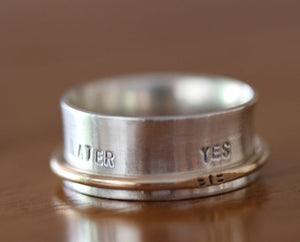 Ask Me A Question Sterling Silver Spinner Ring (S0609)