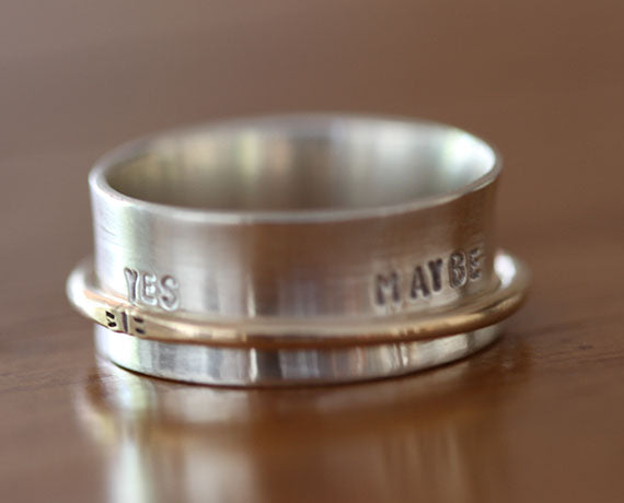 Ask Me A Question Sterling Silver Spinner Ring (S0609)