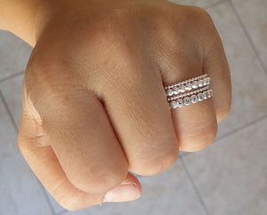 Personalized Sterling Silver Bead Ring (S0611)