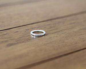 Personalized Sterling Silver Bead Ring (S0611)