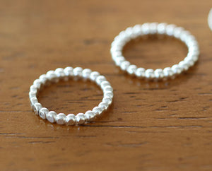 Personalized Sterling Silver Bead Ring (S0611)