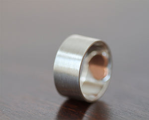 Copper secret heart mens wedding ring (S0336)