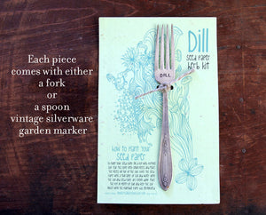 Plantable paper herb kit with Dill garden marker S0253