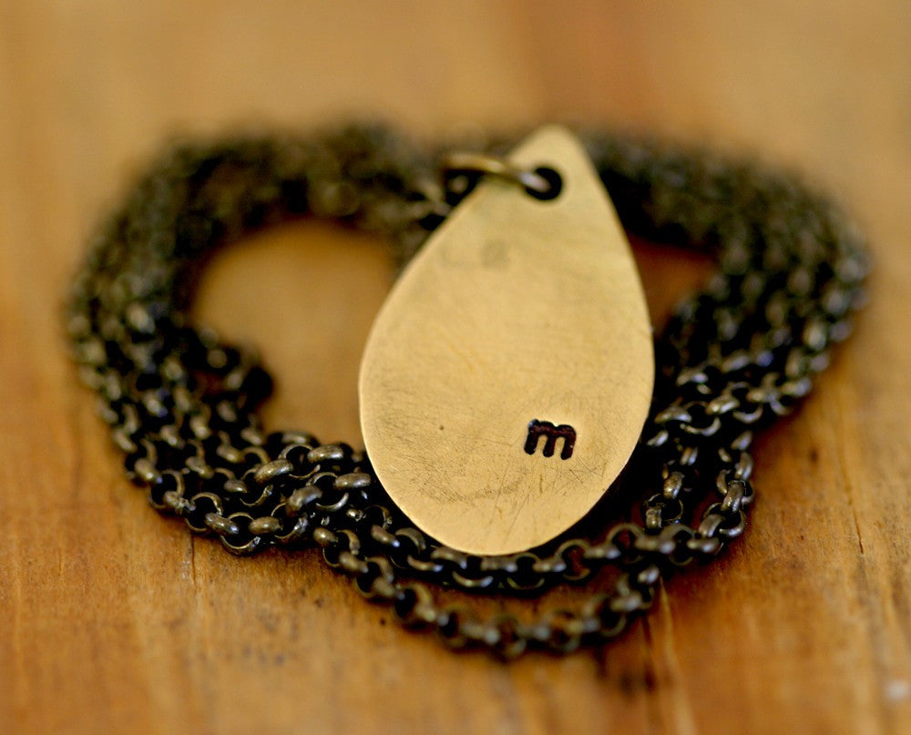 Teardrop Brass Necklace (S0262)