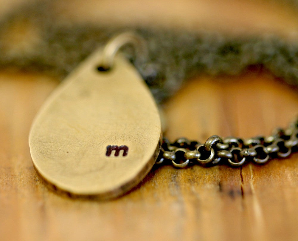 Teardrop Brass Necklace (S0262)