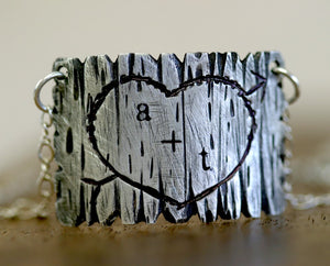 Tree Bark Sterling Silver Necklace (S0288)