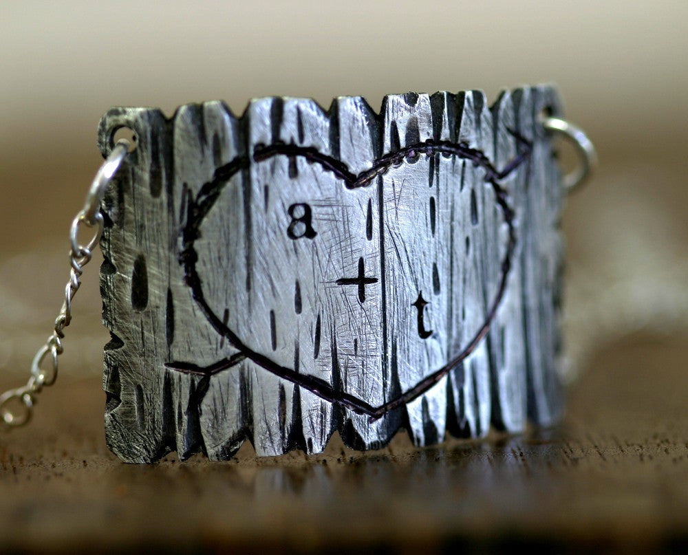 Tree Bark Sterling Silver Necklace (S0288)