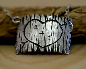 Tree Bark Sterling Silver Necklace (S0288)