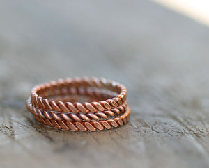 Copper twisted stacking rings (S0266)