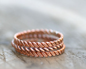 Copper twisted stacking rings (S0266)