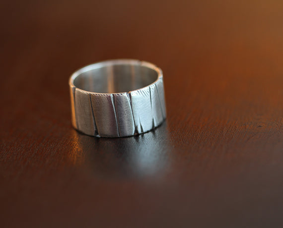 Sterling Silver Tree Bark Ring (S0371)