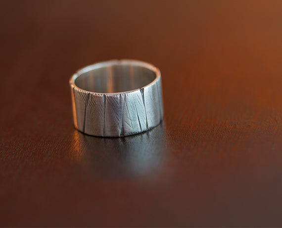 Sterling Silver Tree Bark Ring (S0371)