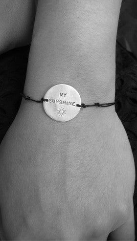 Cotton Band Personalized BEE MINE or MY SUNSHINE bracelet S0417