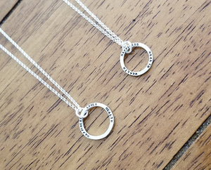 Personalized Blessing Sterling Silver Circular Charm Necklace (S0644)