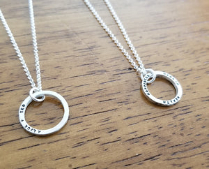 Personalized Blessing Sterling Silver Circular Charm Necklace (S0644)