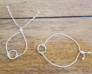 Blessing Personalized Sterling Silver Circular Charm Bracelet (S0645)