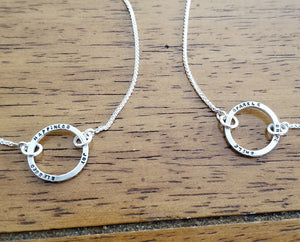 Blessing Personalized Sterling Silver Circular Charm Bracelet (S0645)