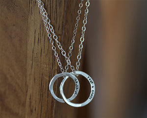 Sterling Silver Dainty Wedding Band Necklace  (S0338)
