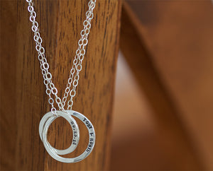 Sterling Silver Dainty Wedding Band Necklace  (S0338)
