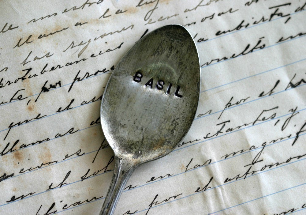 Basil Vintage Silverware Garden Marker Plant Stake (S0287)