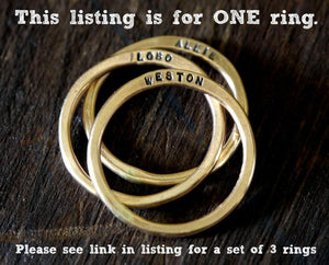 14k Gold Filled Personalized Hammered Ring (S0238)