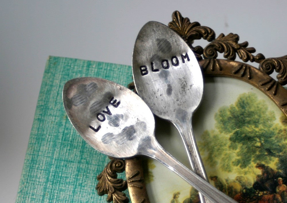 Love and Bloom Vintage Silverware Garden Marker