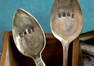 Sage Herb Vintage Silverware Garden Marker