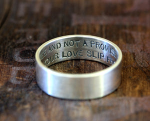 Mens wedding ring with inside message