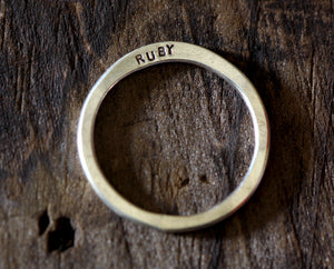 Personalized Modern Hammered Band Ring (S0222)