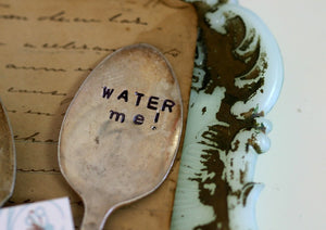 Water Me Vintage Silverware Garden Marker Plant Stake