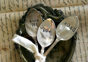 Wedding Photo Prop Stamped Silverware Garden Marker (S0277)