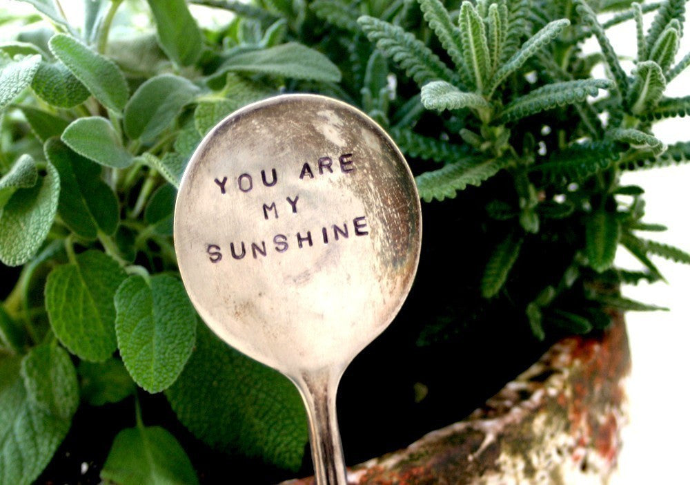 Antique Silverware Garden Marker Plant Stake - You are my Sunshine (S0170)